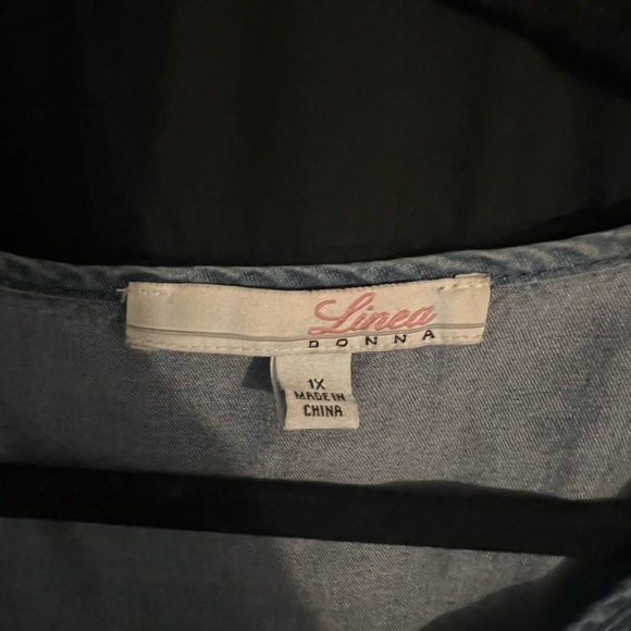 Women's Blue Ruffled Top - Picture 2 of 3